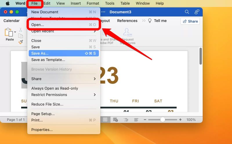 Open PDF in Word