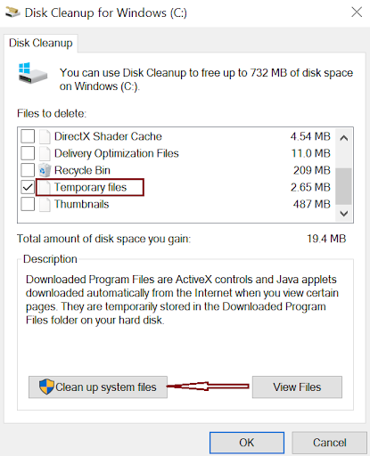 Open Disk Cleanup for Windows