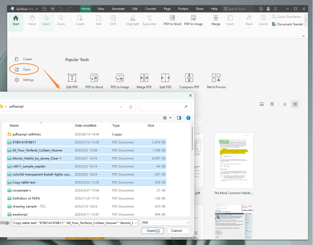 Open Multiple PDFs at Once in SwifDoo PDF