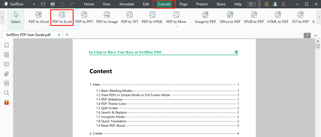 PDF を Excel に変換して、PDF を Excel として開く手順 1