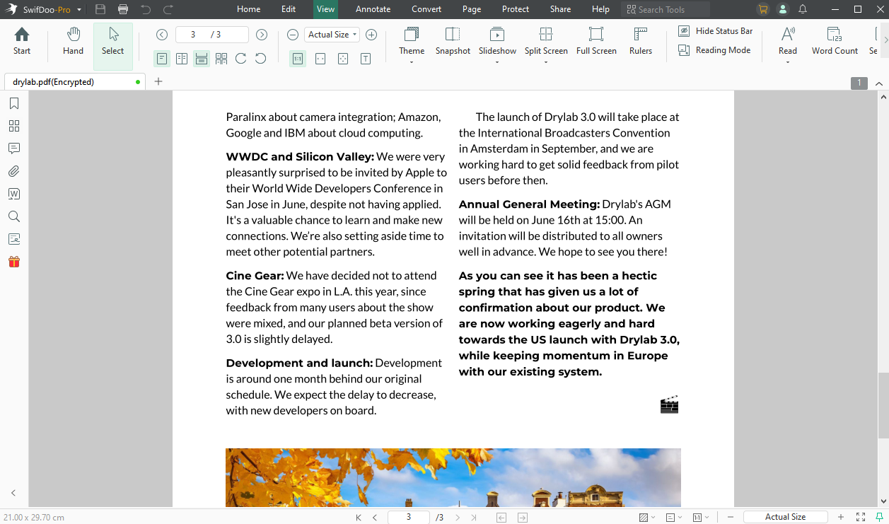 The View page of SwifDoo PDF