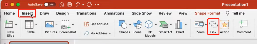 Open PDF in PowerPoint via hyperlink step 1