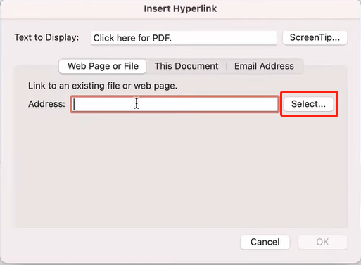 Open PDF in PowerPoint via hyperlink step 2