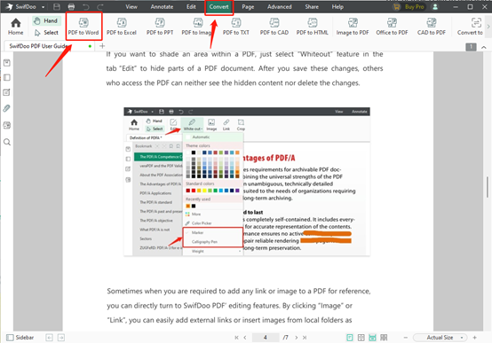 Convert PDF with SwifDoo PDF