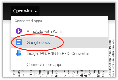How to open a PDF with Google Docs