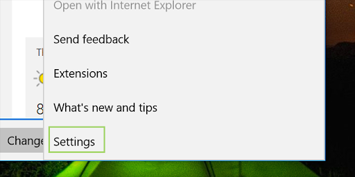 Open Settings in Microsoft Edge