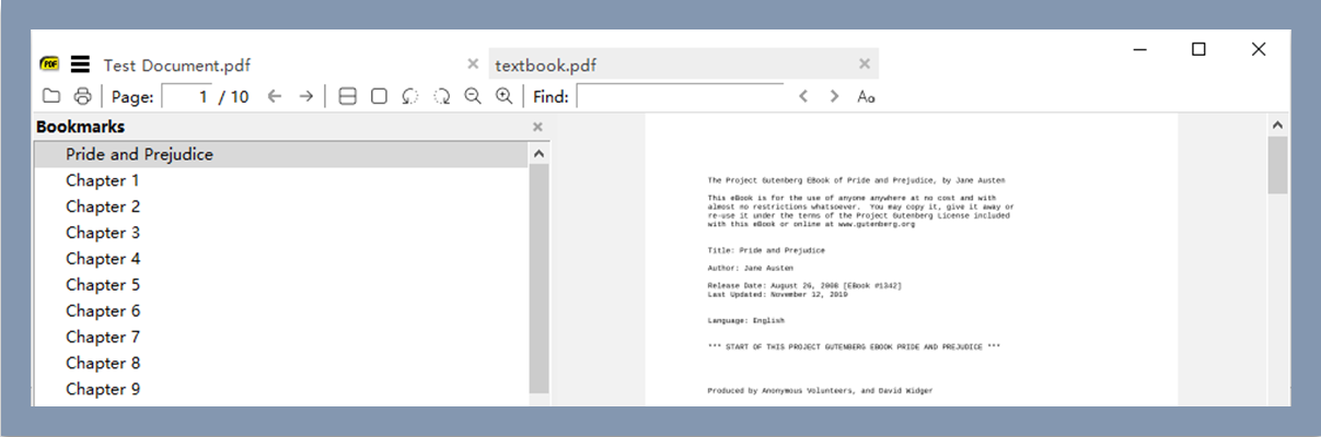 Open source PDF reader Sumatra PDF