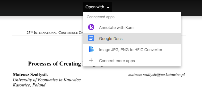 Open a PDF with Google Docs