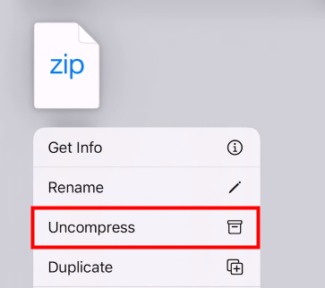 Open Zip files on iPhone with the Files app