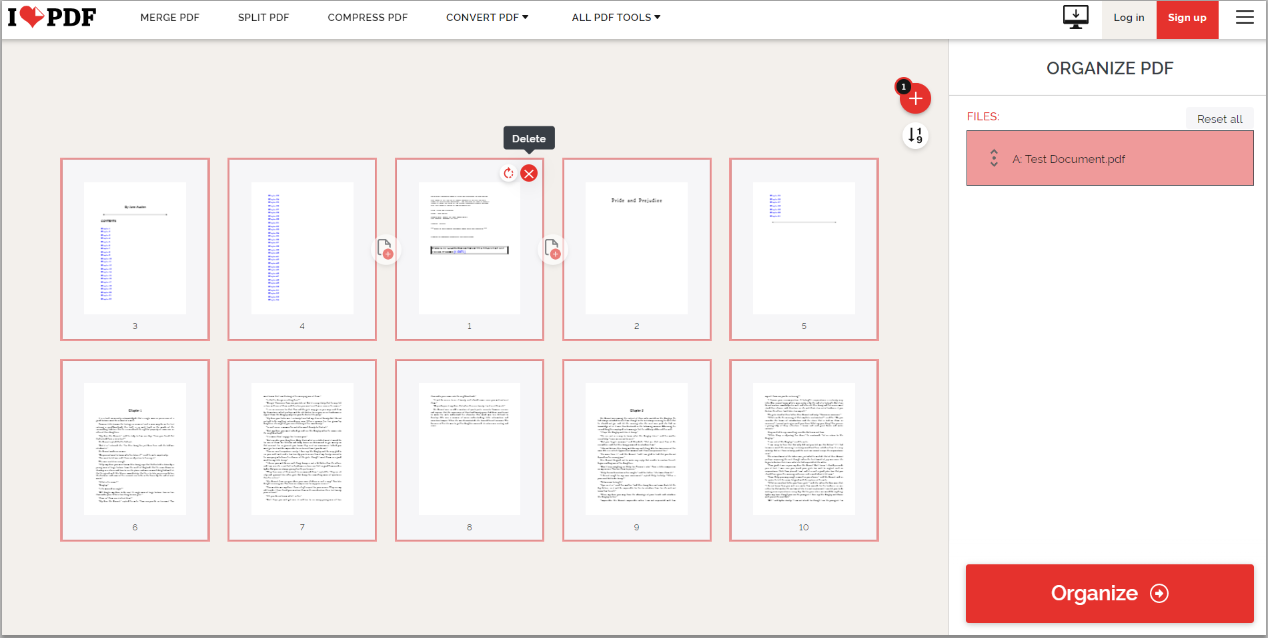 iLovePDF organize PDF pages step 3 | SwifDoo Blog