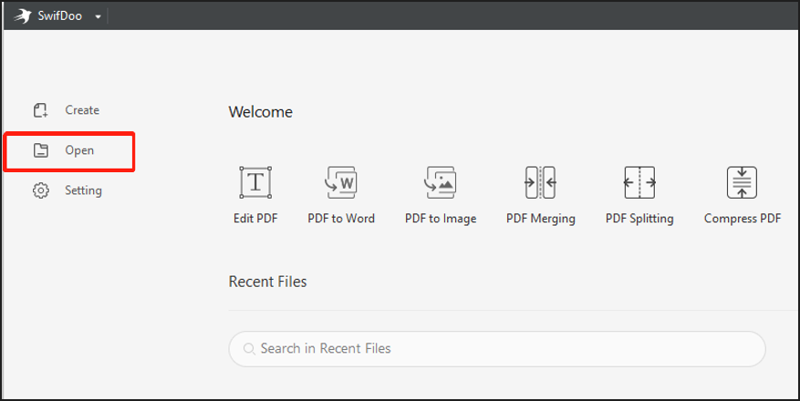 SwifDoo PDF organize PDF pages step 1