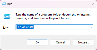 Open Outlook in Safe Mode