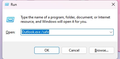 Open Outlook in Safe Mode