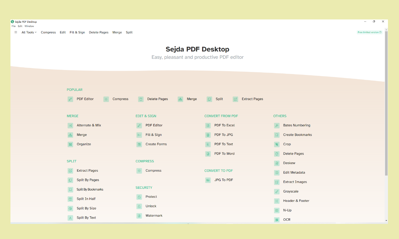 Overview of Sejda PDF Editor
