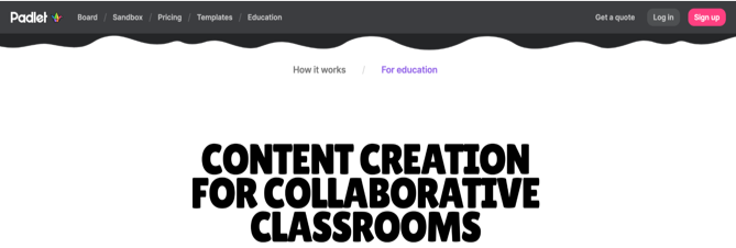 Padlet online teaching tool