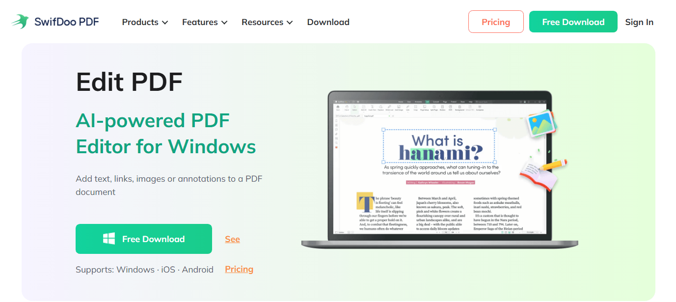 SwifDoo PDF editing