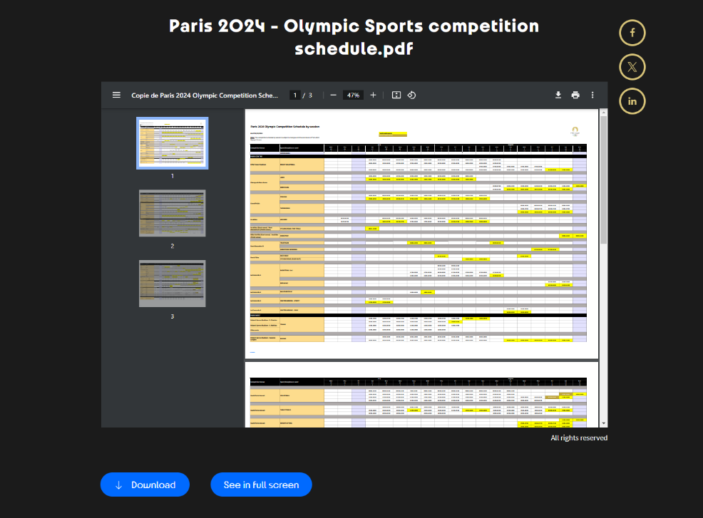 Download the 2024 Paris Olympic Games Schedule PDF