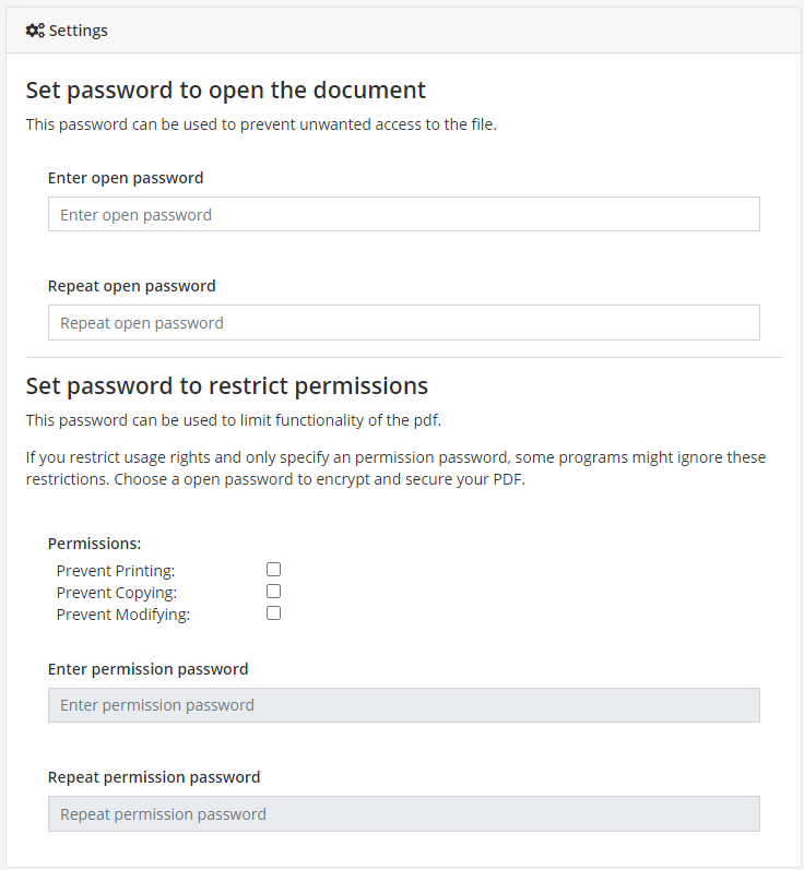Password Protect a PDF Using PDF2GO