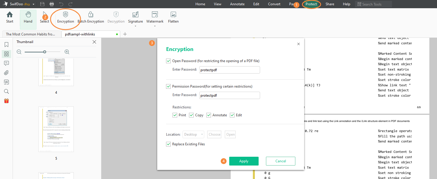 Password Protect PDFs on Windows