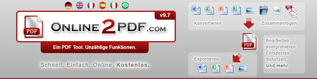 Online2PDF.com enthält einen Online-Komprimierer für Bilder und PDF-Dateien