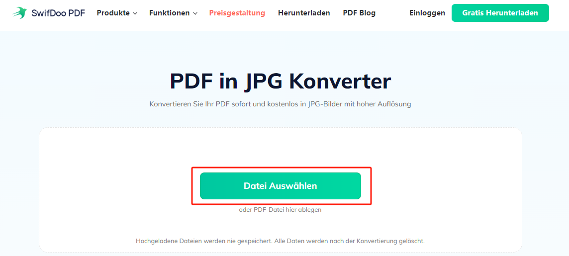 SwifDoo Free Online PDF in JPG Konverter