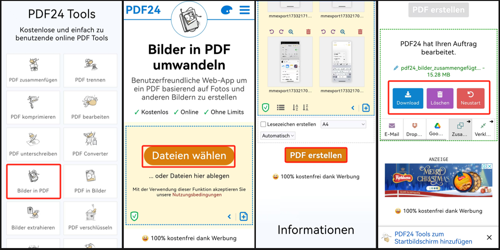 Handyfoto als PDF exportieren auf iOS/Android - PDF24