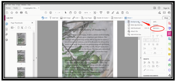 PDF background remover - Adobe Acrobat
