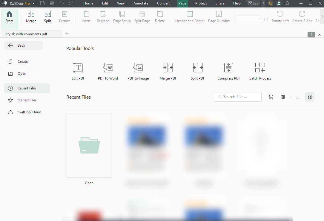 Interface of SwifDoo PDF