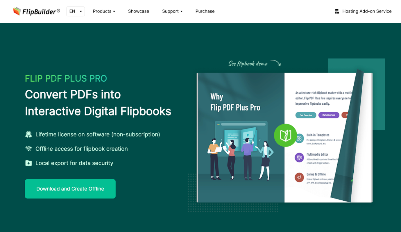 Web page interface of FlipBuilder