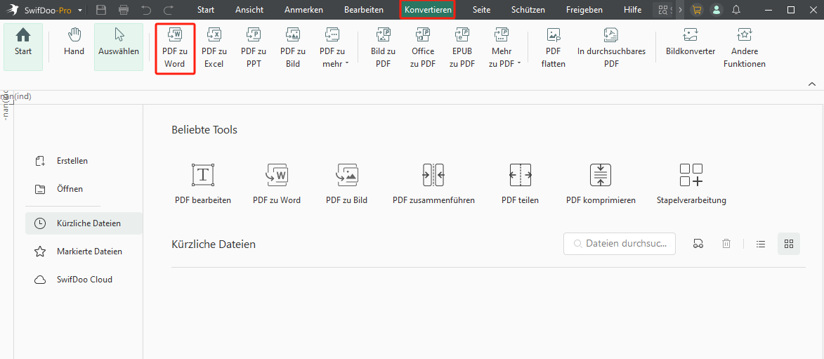 PDF in Word umwandeln und übersetzen SwifDoo KI