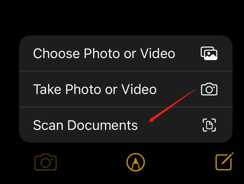 Wählen Sie Kamera > Dokumente scannen