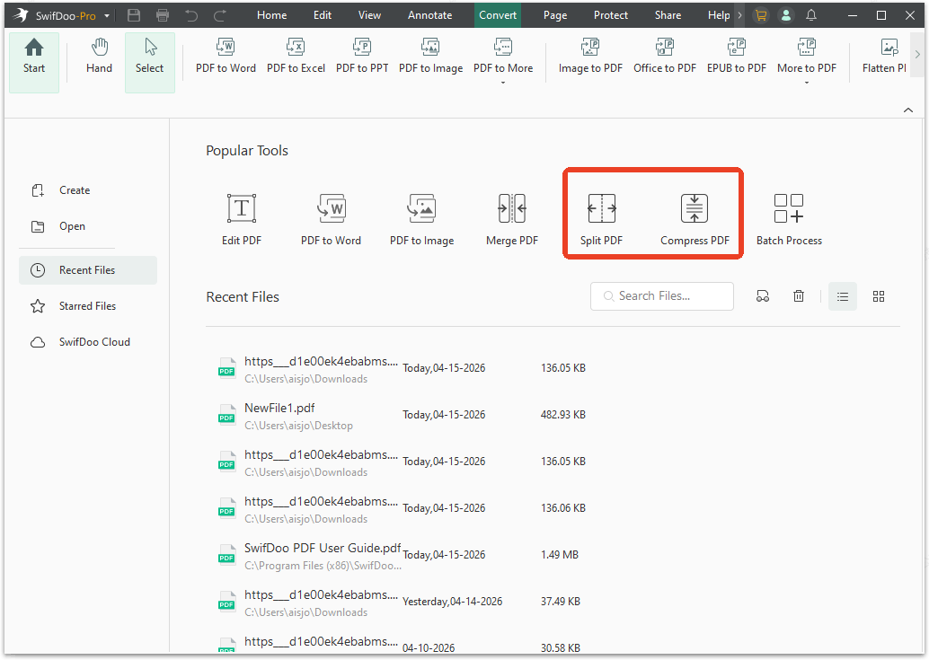 split PDF with SwifDoo PDF