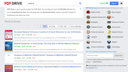 PDF Drive medical books PDF free download site