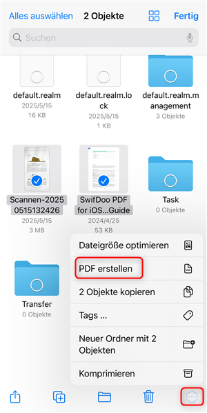 iPhone PDF erstellen - Dateien zusammenfügen über die „Dateien“-App