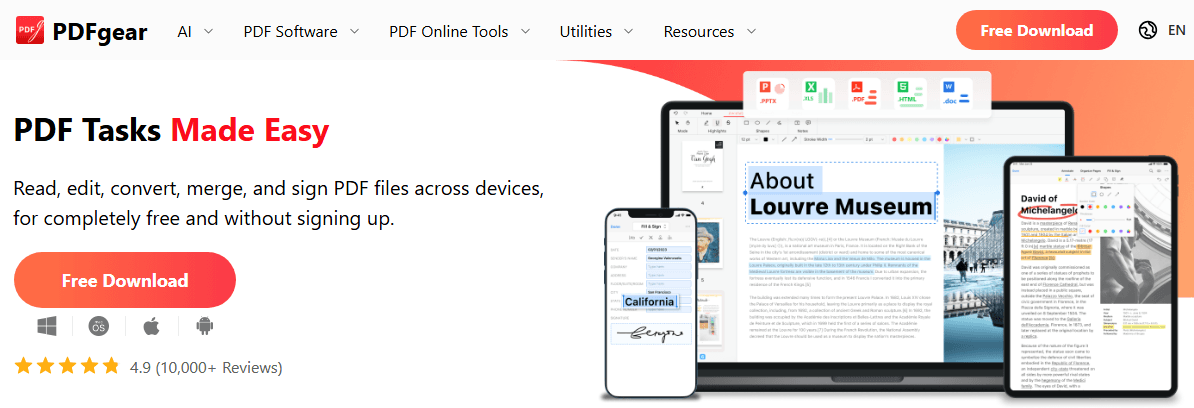 PDFgear free editor offline