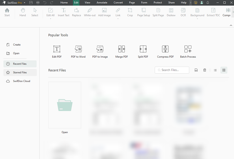 Main interface of SwifDoo PDF