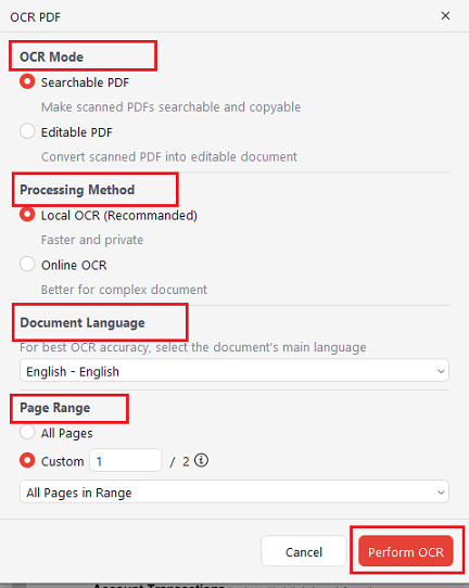 OCR a PDF for free in JOPDF