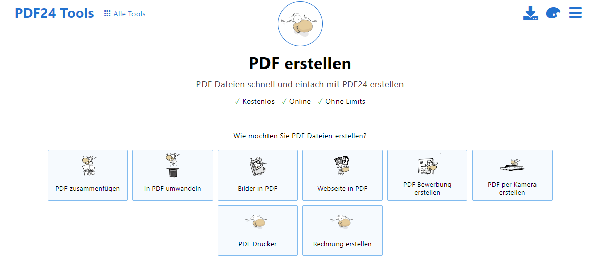 PDF online erstellen kostenlos: PDF24