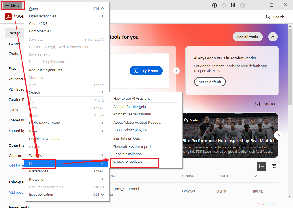 Update Adobe Acrobat to the lastet version