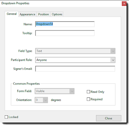 Check form fields properties and appearance settings in Adobe Acrobat Pro