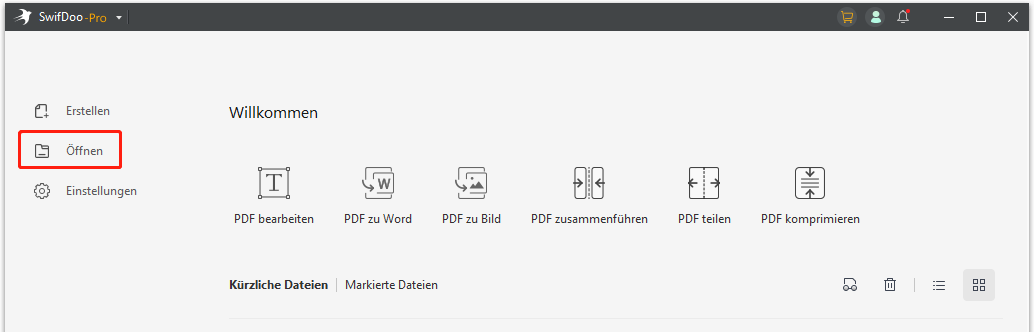 Sie können eine PDF-Datei auch direkt per Drag & Drop in die Anwendung ziehen.