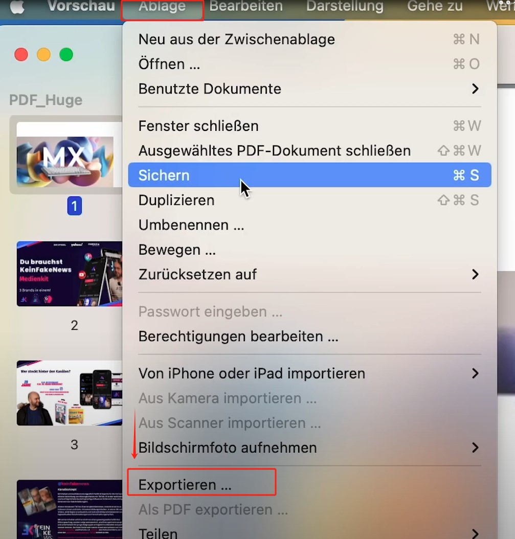 PDF verkleinern Mac Vorschau