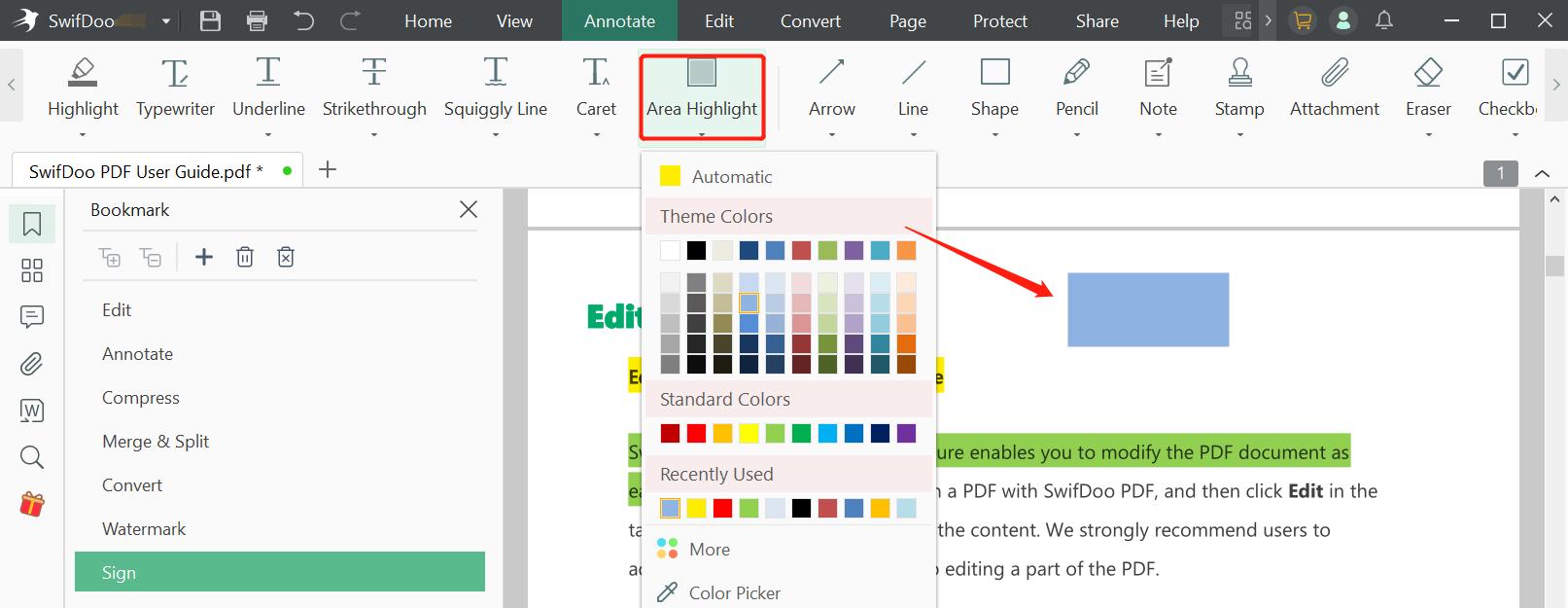 PDF highlighter SwifDoo PDF highlight PDF step 4