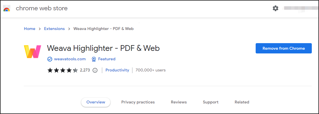 PDF highlighter Weava Highlighter