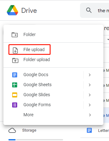 Laden Sie Ihr PDF-Dokument in Google Drive hoch