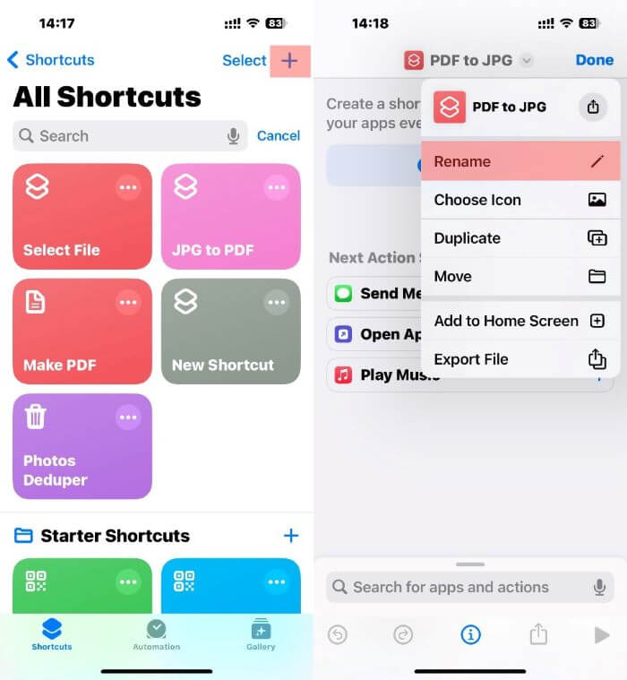 Shortcuts