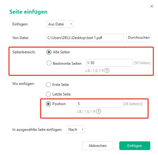 PDF-Seite einfügen SwifDoo PDF