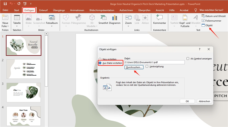 PDF in PowerPoint einfügen