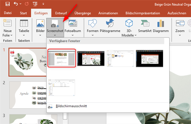 PDF als Screenshot in PowerPoint einfügen