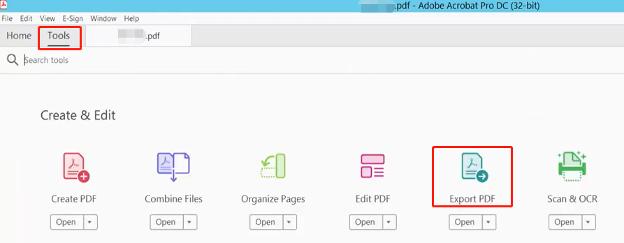 Gehen Sie zu Werkzeuge und wählen Sie PDF exportieren